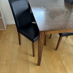 【あげます】ダイニングセット/4人掛けセット/ブラウン×黒の画像