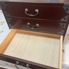 【1500円】和風三段小箪笥（横30×高さ24×奥行20cm）収納箱の画像