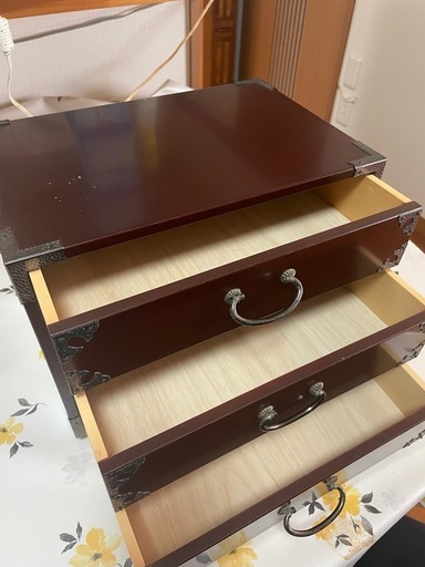 和風 木製箪笥 小箪笥 三段小引き出し 送料無料！】(檜)小箪笥、三段引き出し #1206 その他ケース 黒影
