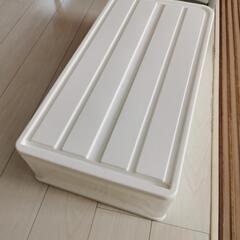 【4個セット】衣装ケース 幅38×高さ17×長さ74cm ホワイト×透明 引き取り限定の画像
