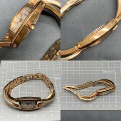 I343　不動　DKNY ダナ・キャラン ニユーヨーク レディース ステンレス2針クォーツ レディースウォッチ　腕時計　ゴールドカラー　※ベルト金具不良の画像