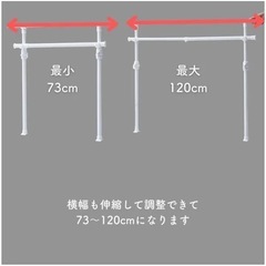 山善 押入れ突っ張りポールハンガーダブルの画像