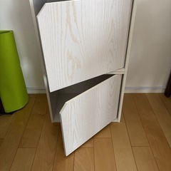【2個セット】扉付きカラーボックス/キューブBOXの画像