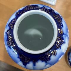 ★【深川製磁】飾り壷  牡丹  台付き  陶器  置物  北九州店舗店頭販売のみの画像