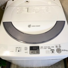 訳アリ品！地域限定で配送設置取付け無料！しかも分解清掃済みでこの価格！安い‼️グレーがなかなかのオシャレでいい感じ♪全自動洗濯機5.5kgの画像