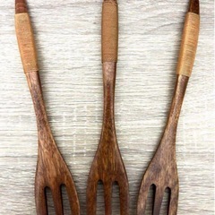 ☆格安数量限定・新品☆天然木製フォーク 10本組の画像