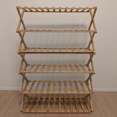 [茨木引取希望]天然竹製シューズラック[6段]スリム収納【楽天1位獲得】の画像