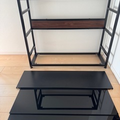 ガラス天板 マルチコンソールテーブル 幅90cm 奥行 き30cmスリム 玄関キッチンカウンター　の画像