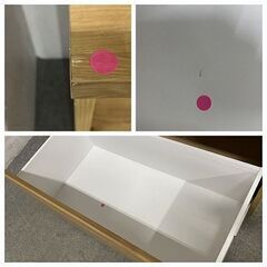 大川家具Matsumoto キッチンボード 幅120 モイス 木目調 ナチュラル 食器棚 フルスライドレール 中古家具 店頭引取歓迎 R10005の画像