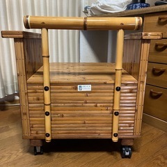 梅里竹芸 和風 アジアンテイスト 竹製椅子　キャスター付き　66×64×44cm 和風 アジアン インテリア  椅子 チェア 姿勢矯正の画像