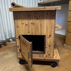 梅里竹芸 和風 アジアンテイスト 竹製椅子　キャスター付き　66×64×44cm 和風 アジアン インテリア  椅子 チェア 姿勢矯正の画像