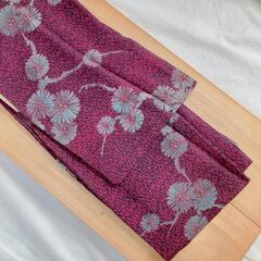 最終値下げ‼️3月末迄着物 まとめ売り 材料 リメイク オフホワイト　ワインレッドの画像