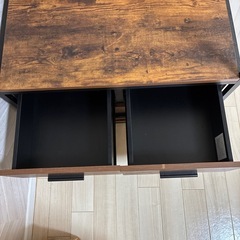 木目調 ハンガーラック 引き出し収納付きの画像