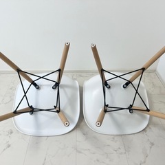 カフェチェア　シェルチェア　木製脚　2脚セット　/ イームズチェア　ダイニングチェア　の画像