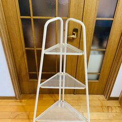 コーナーラック スチールラック 三角クラック 3段 W約63cm D約30cm H約103cmの画像