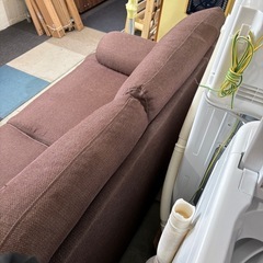 配送可【3人掛けソファー ブラウン】★ クリーニング済 【管理番号12308】桒の画像