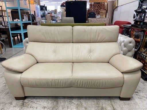 【愛品館 江戸川店 】2.5P 本革ソファ karimoku（カリモク）