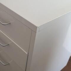 ★美品★ホワイトキャビネット★デスク下キャスターつきワゴン★収納★*。白★の画像