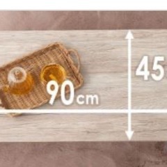 折りたたみテーブル（白木目調） 台形脚【幅90】の画像
