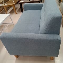 リユースのサカイ栃木店★ジモティ割あり★  ソファー3人用 ライトブルー W120×D67×H70 クリーニング済み TC10338の画像