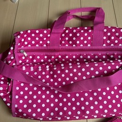 宿泊用　子供用　ピンクドット　バッグの画像