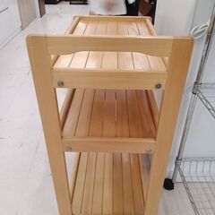リユースのサカイ栃木店★ジモティ割あり★  ワゴンラック ライトブラウン W58.5×D31.5×H78 クリーニング済み TC10340の画像