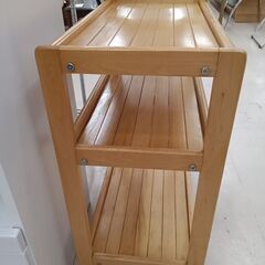 リユースのサカイ栃木店★ジモティ割あり★  ワゴンラック ライトブラウン W58.5×D31.5×H78 クリーニング済み TC10340の画像