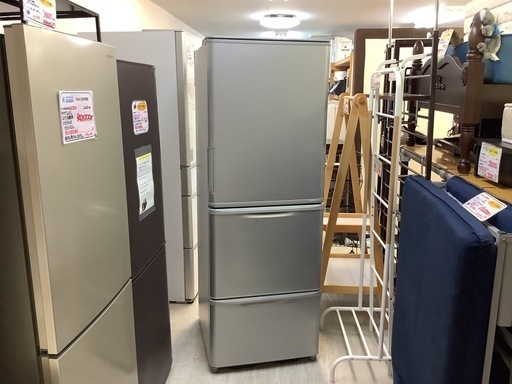 【リサイクルサービス八光】2021年製　シャープ ３ドア冷蔵庫　350L　どっちもドア　SJ-W354H-S