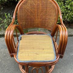 【リサイクルショップどりーむ天保山店】No.4038 イス アジアンテイスト チェア 籐の画像