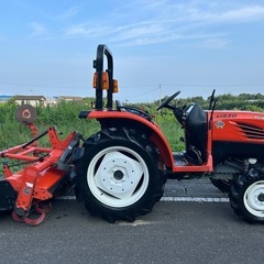 クボタ トラクター　23馬力 4WD 逆転 倍速　自動水平 自動深耕　パワステ　耕幅1500mm バックアップ　オートヒッチ　KT230  ディーゼル ポンパ　モンロー　耕運 畝立て 畑 752時間 宮崎 簡易始動動画ありの画像