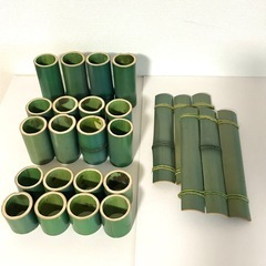 【新品】 竹 青竹 竹筒 和飾り インテリア  ハンドメイド 造花
の画像