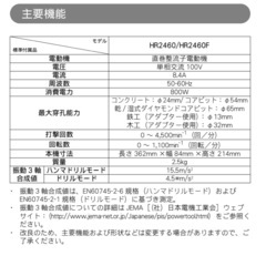 マキタ　ハンマドリル　24mmの画像