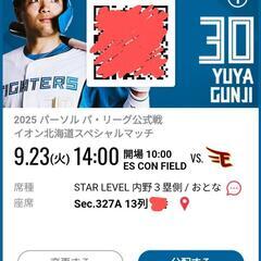 ファイターズ大人チケット2枚　エスコンフィールドの画像