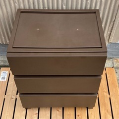 3段収納ケース　ブラウンの画像