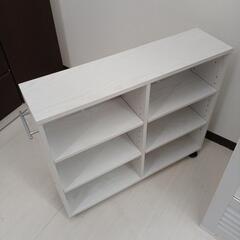 【ドリーム尾浜店】キャスター付き本棚　WH　 高さ(H)65cm× 幅(W)20cm× 奥行(D)79cmの画像