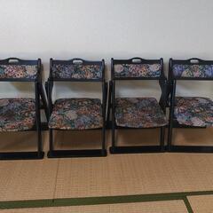 ダイニングテーブルセット 和室・法事対応、折り畳み可、椅子4脚の画像