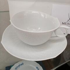 【ドリーム尾浜店】波の戯れ　カップ＆ソーサー　Meissen　WH　 高さ(H)--cm× 幅(W)--cm× 奥行(D)--cmの画像