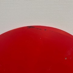 木製　天板　赤色塗装　円盤
の画像