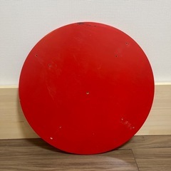 木製　天板　赤色塗装　円盤
の画像