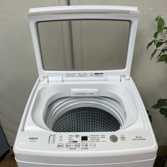 R735 ☀️ ジモティー限定特別価格！ 2022年製の高年式！ AQUA 洗濯機（洗濯8.0㎏) AQW-V8M ⭐ 動作確認済 ⭐ クリーニング済の画像