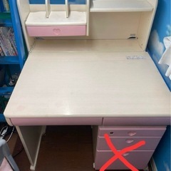 勉強机 学習机 ピンクの画像