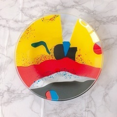 最終値下げ 8月末迄　皿　まる　デザイン皿　アートの画像