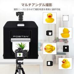 撮影ボックス❣️2色 60x60x60cm 色温度調光可能 背景布 調光機付きの画像