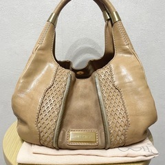 JIMMY CHOO ジミーチュウ　ハンドバッグ　レザー　ファスナーデザインの画像
