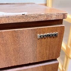 【昭和レトロ】Brother ブラザー ミシン台 キャビネット 木製 収納付きの画像