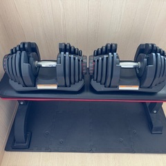 【セット販売】可変式ダンベル40kg×2＋ベンチ＋ジョイントマット（未使用）の画像