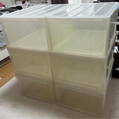 クリアプラスチック収納ケース 6個セット　ニトリの画像
