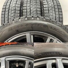 【BS BLIZZAK VRX2 165/55R15】スタッドレス【BS BALMINUM 15インチ 4.5J4HPCD100+48】21年製 バリ溝 スペーシア ワゴンR等　(STH021)の画像