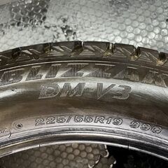 【走行短め】BS BRIDGESTONE BLIZZAK DM-V3 225/55R19 19インチ スタッドレス 4本 21年製 80ハリアー エクストレイル CX-5 CX-8等 (STI012)の画像