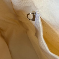【ハンドメイド】帆布トートバッグ 生成り外ポケット付き 0823新品未使用の画像